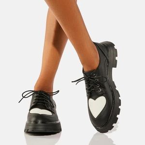 KOI US6 / UK4 Dolls Kill Hathor Platform Oxfords black/white